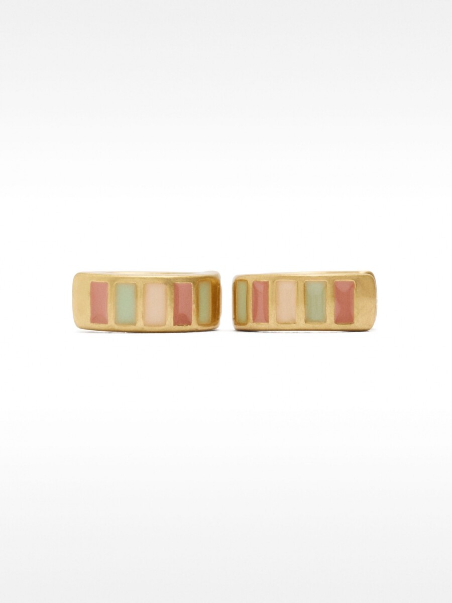Aros Con Esmaltado multicolor