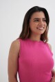 Top tejido cuello redondo FUCSIA