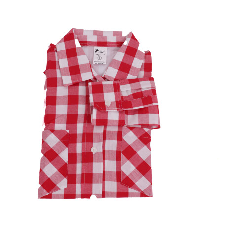 Camisa dama cuadrille rojo grande
