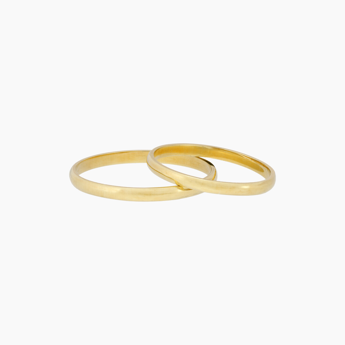 Par De Alianzas En Oro 18k Modelo Bombé 