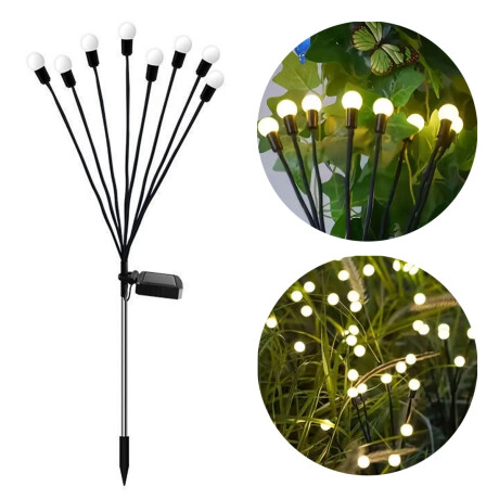 Luces Led Carga Solar x8 Luciérnagas Impermeables Hog007005