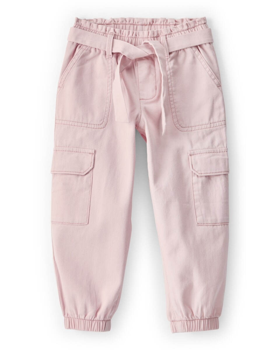 Pantalón cargo de algodón, rosado 