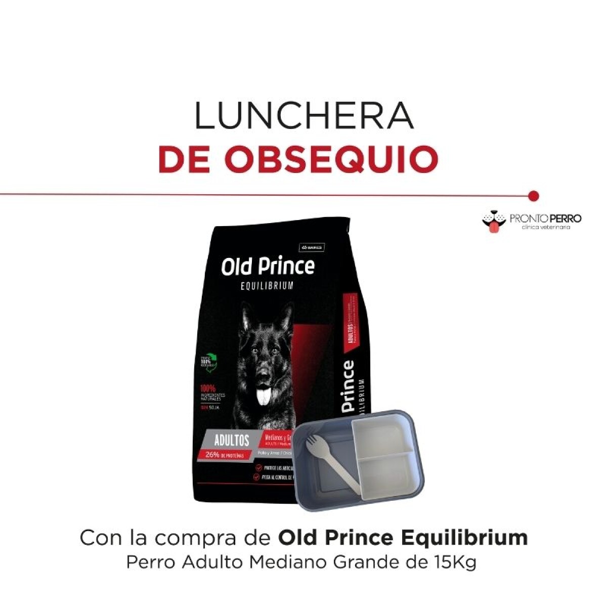 PROMO Old Prince Equilibrium Adulto Razas Medianas y Grandes 15 kgs + Lunchera de Obsequio! 