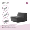 Sillón Sofá Plegable Lumax Modelo Lahti en caja Compactado Gris Oscuro