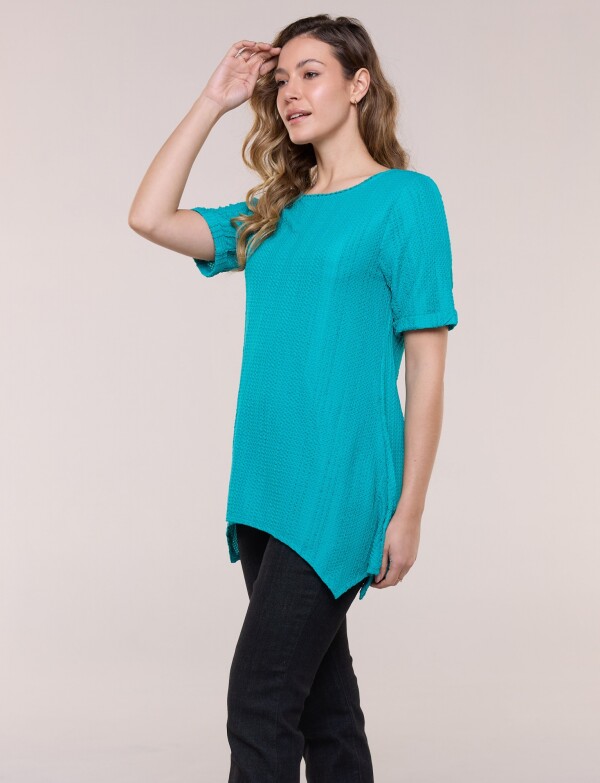 Blusa Crinkle TURQUESA