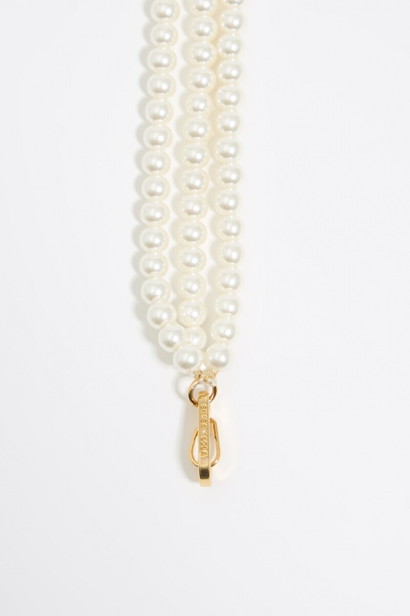 COLLAR PERLAS Y CORAZONES Oro