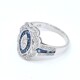 Anillo oro 18k blanco, brillantes y zafiros Anillo oro 18k blanco, brillantes y zafiros