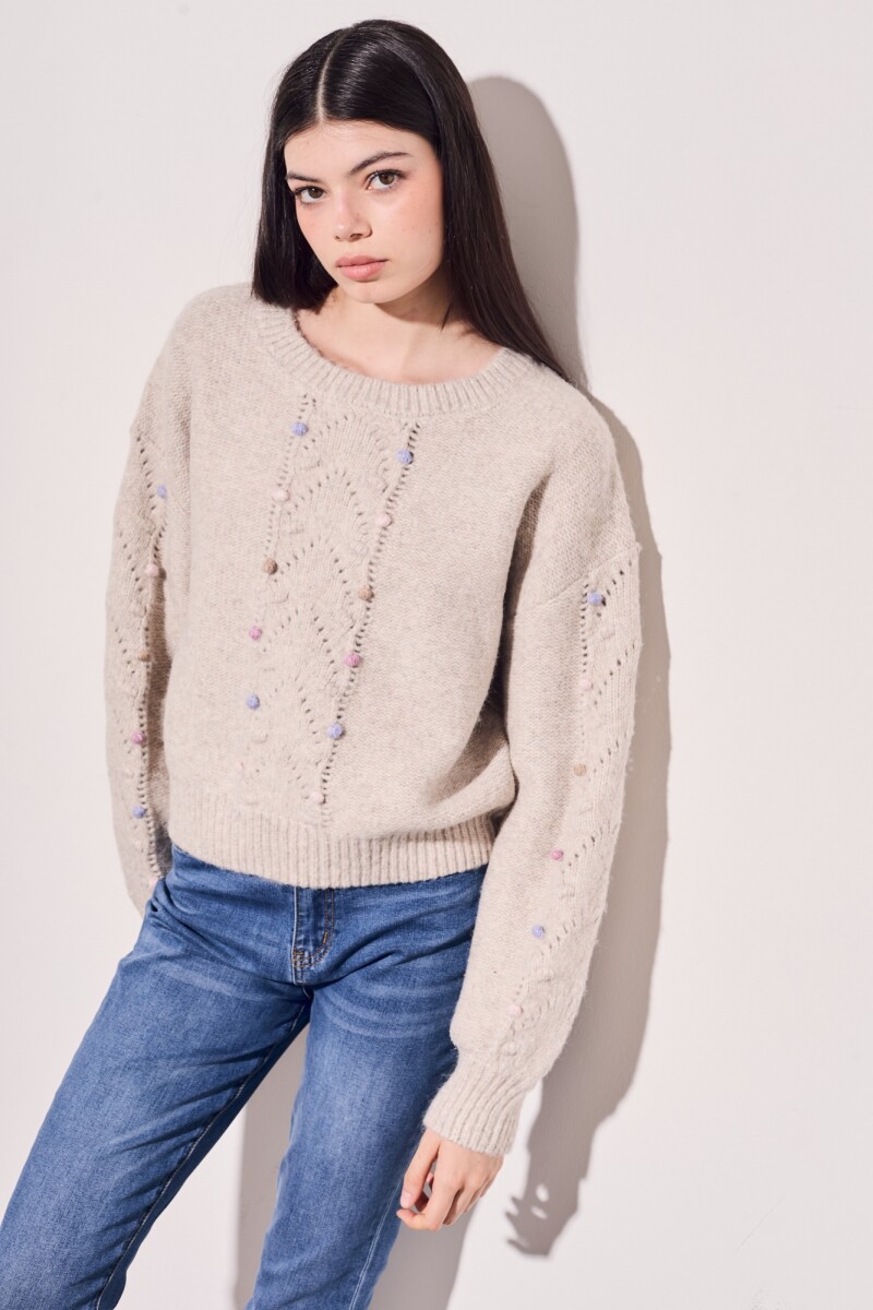 Sweater Texturado Beige Melange