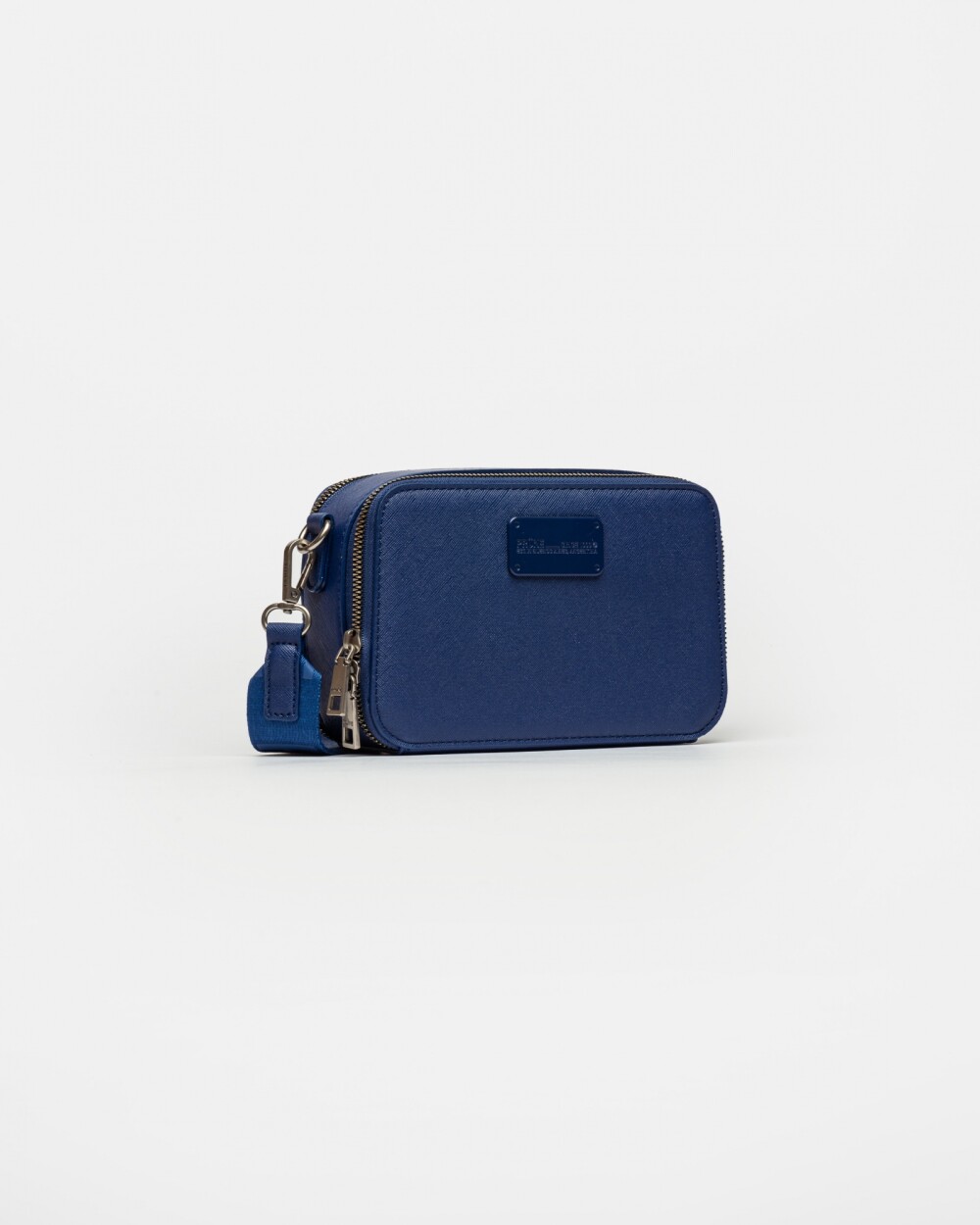 Bandolera New Penny en Efecto Cuero Zaffiano Azul