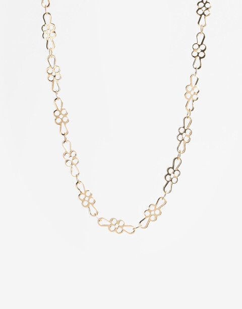 Collares Cortos Metal Collar Corto Metal Flores - Dorado
