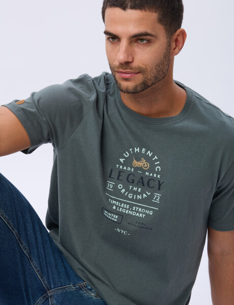 REMERA ESTAMPADA DE ALGODÓN Verde