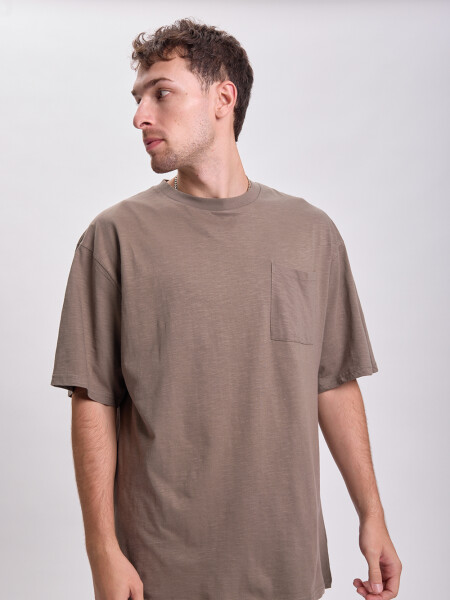 Remera slub bolsillo Verde