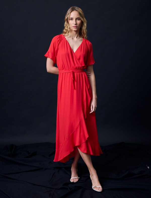 Vestido Maxi Cruzado ROJO