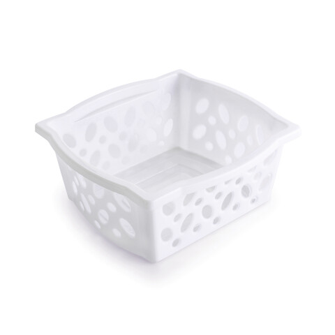 Cesta Plástica Apilable Blanco 14,5 x 13,7 cm U