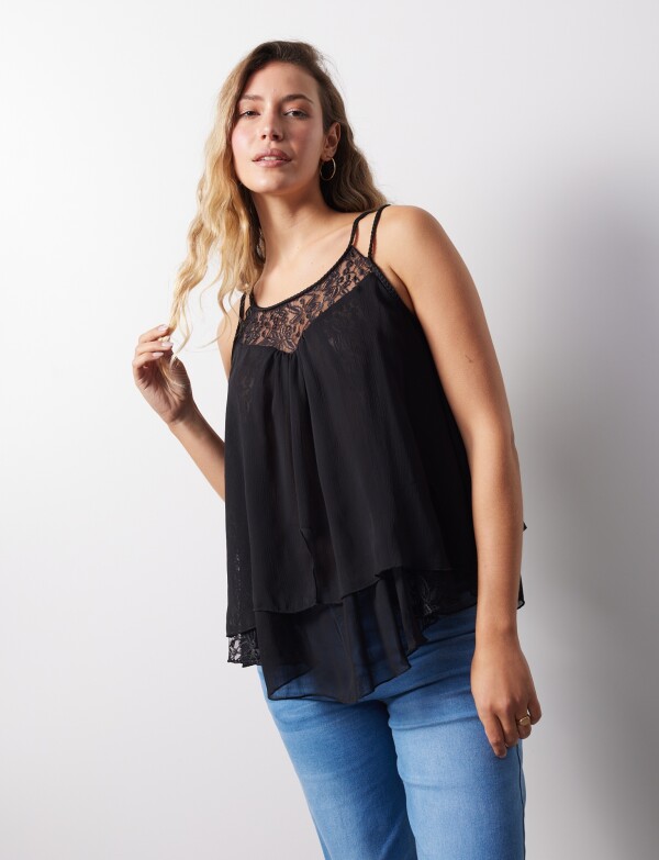 Blusa Gasa NEGRO