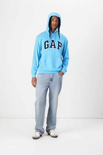 Buzo Canguro Logo Gap Sin Felpa Hombre Aquarius