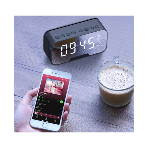 Reloj Despertador Kimiso K10 Parlante Bluetooth Temperatura Variante Color Blanco