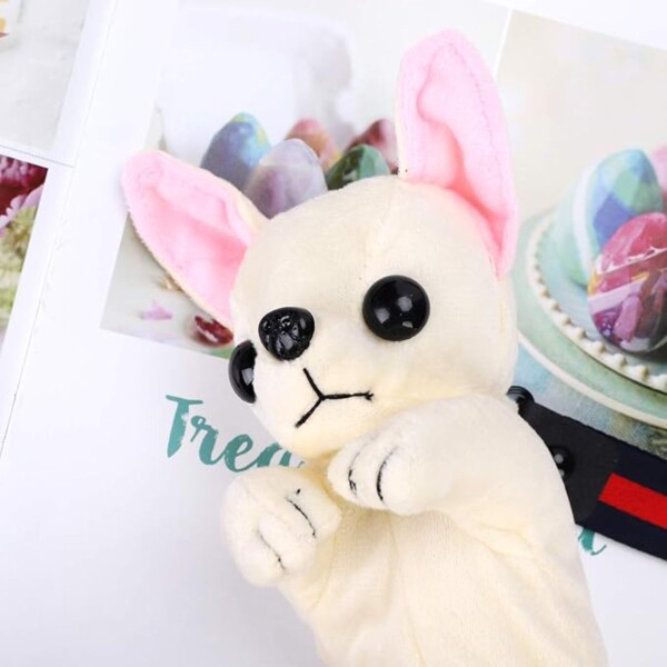 Cartuchera Escolar Peluiche Perro Infantil Con Cierre 2 en 1 Variante Color Blanco