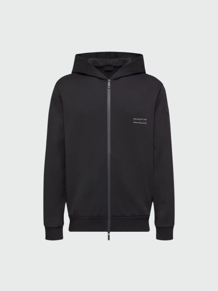 MONCLER - Campera de algodón suave con capucha Negro