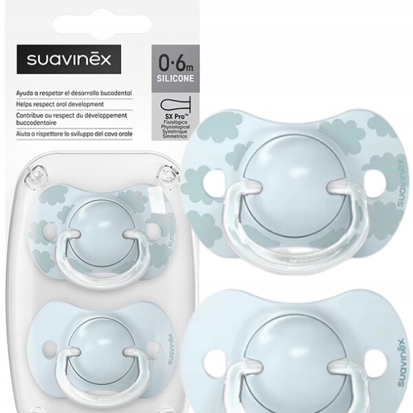 Set x2 chupete fisiologico Suavinex 0 a 6 M Dreams celeste