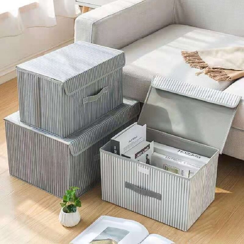 Caja de almacenamiento de tela con tapa Caja de almacenamiento de tela con tapa
