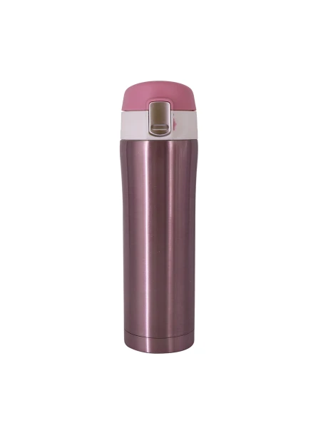 BOTELLA C/ABRE FACIL AC.INOX 450ML ROSA BOTELLA C/ABRE FACIL AC.INOX 450ML ROSA