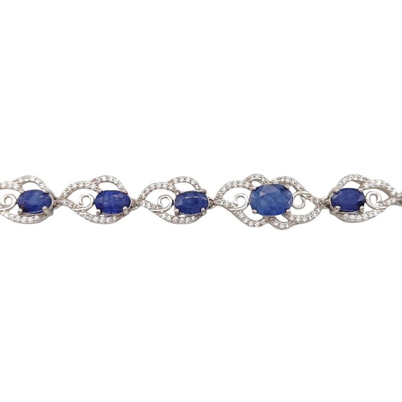 Pulsera Nube-Plata 925-Piedra zirconia y zafiro-PU3001 conpiedra