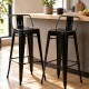 Set X2 Banqueta Tolix con respaldo NEGRO MATE
