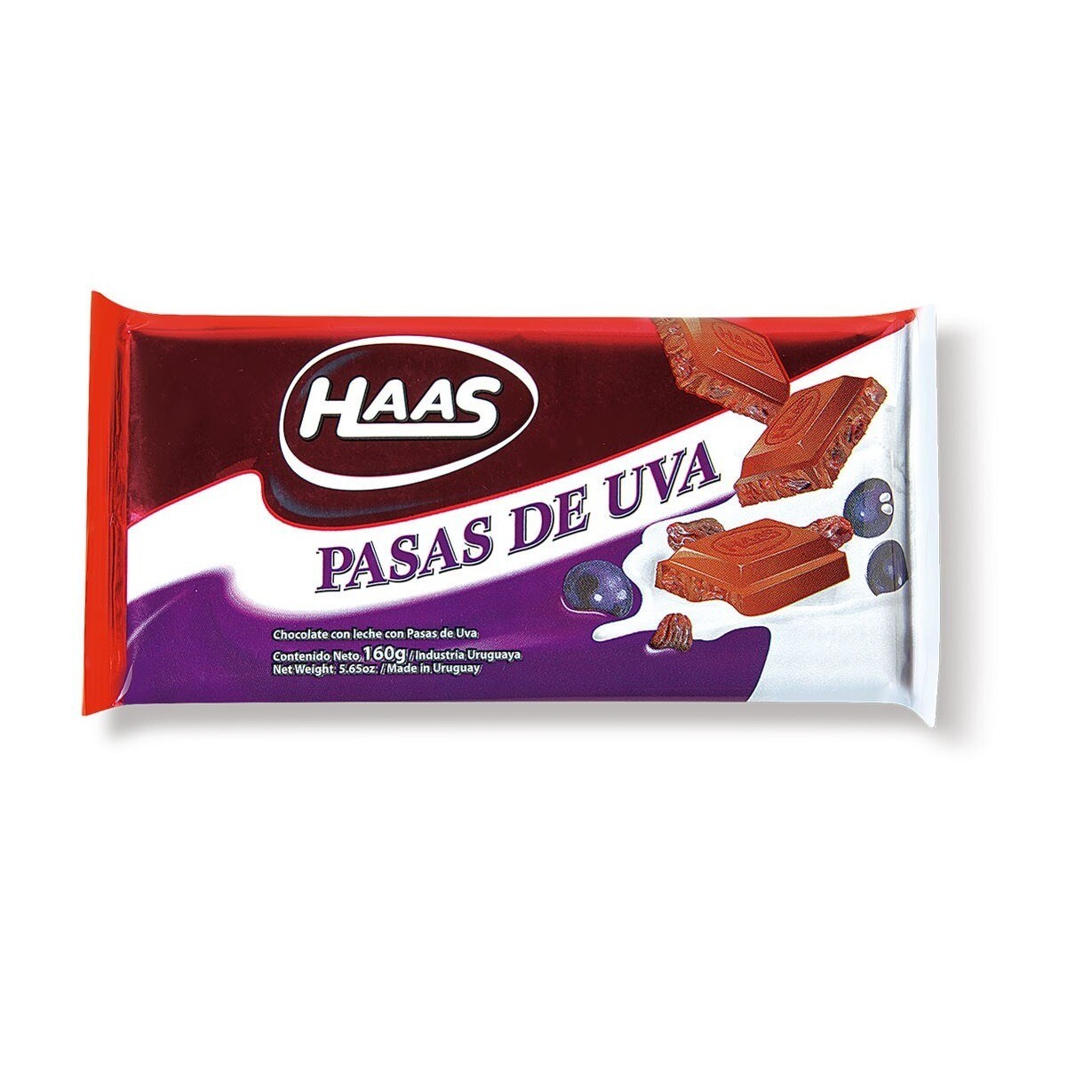 Chocolate Haas Con Pasas 160 Grs. 