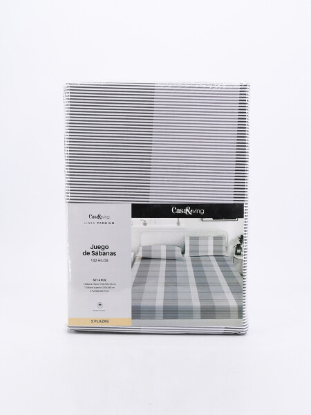 JUEGO DE SABANAS 2 PLAZAS GRIS