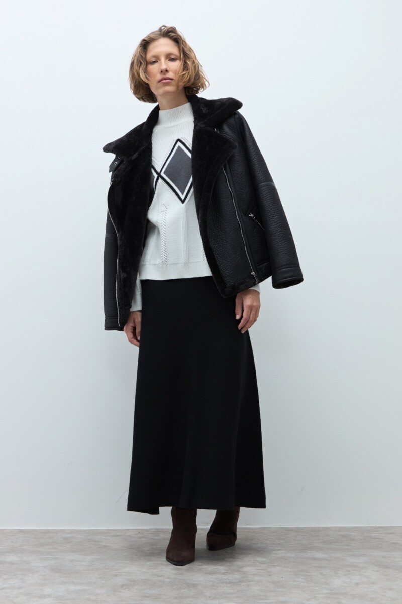 Media polera rombos - crudo 