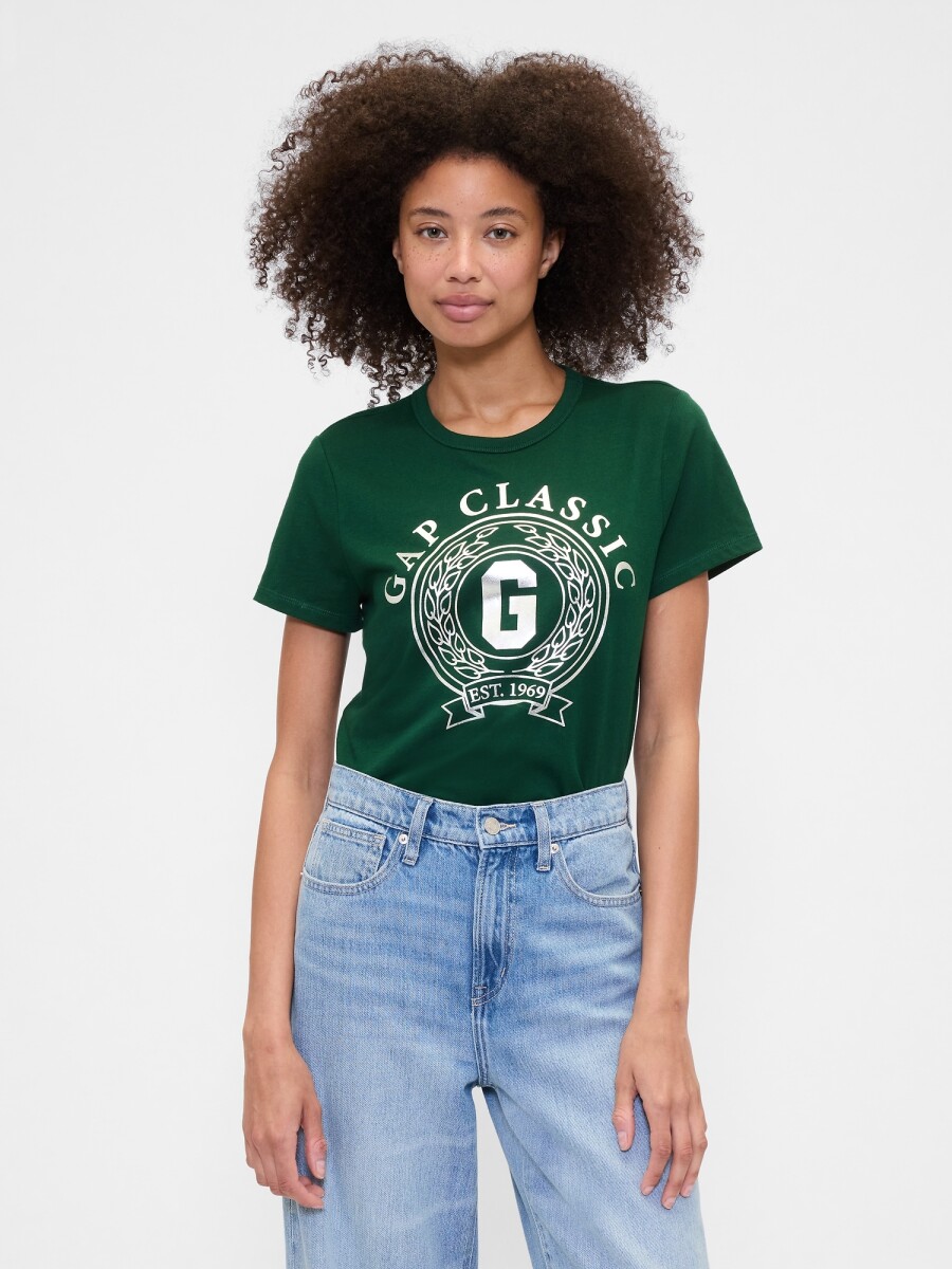 Remera Gràfico Manga Corta Mujer - Evergreen Glamour 