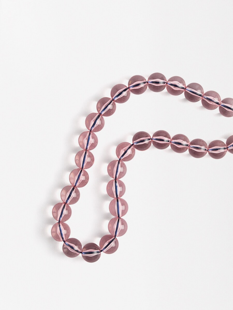 Collar De Cuentas Transparente rosa