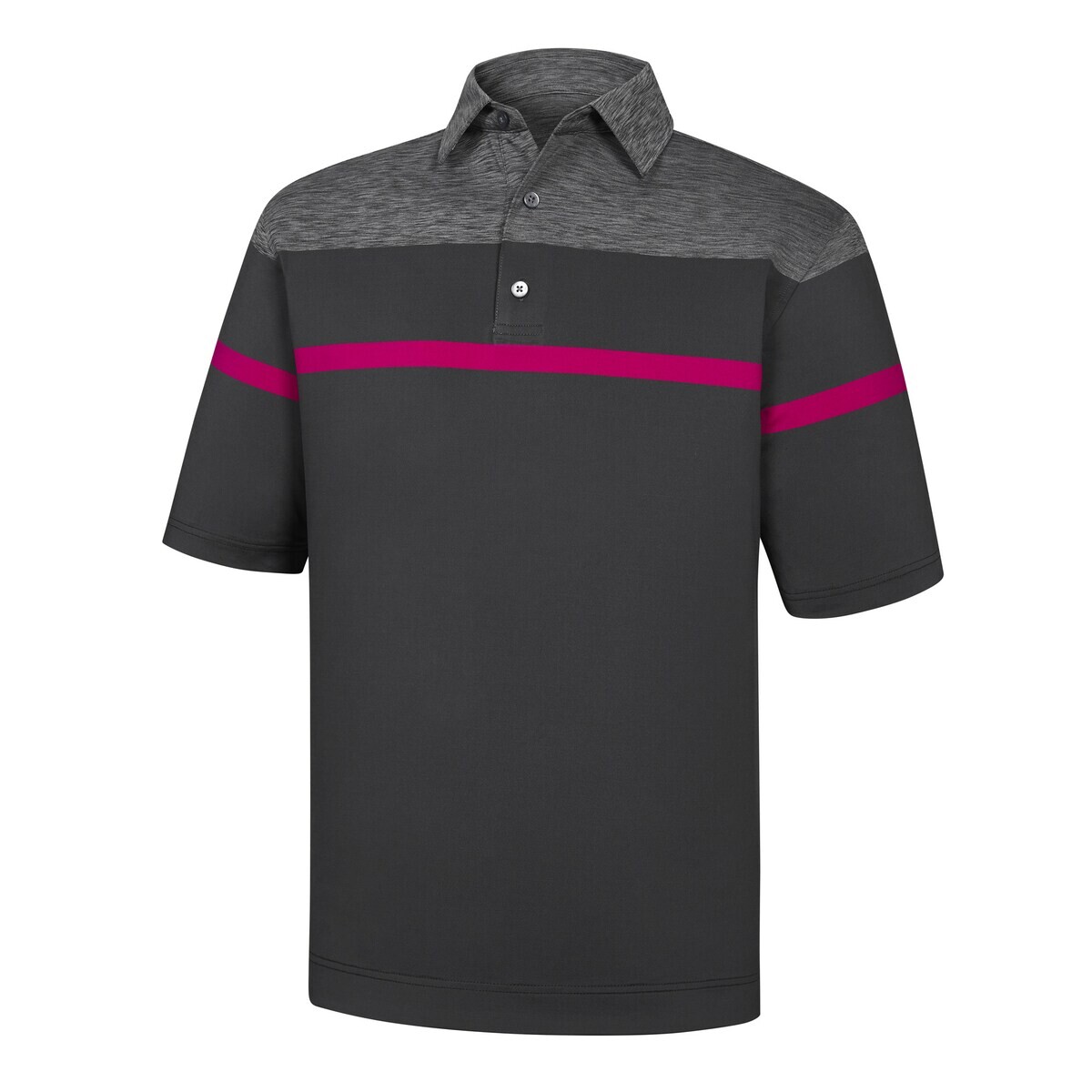 REMERA HOMBRE FOOTJOY PRODRY - Stretch Lisle Space Dyed Self - Gris - Rosa 