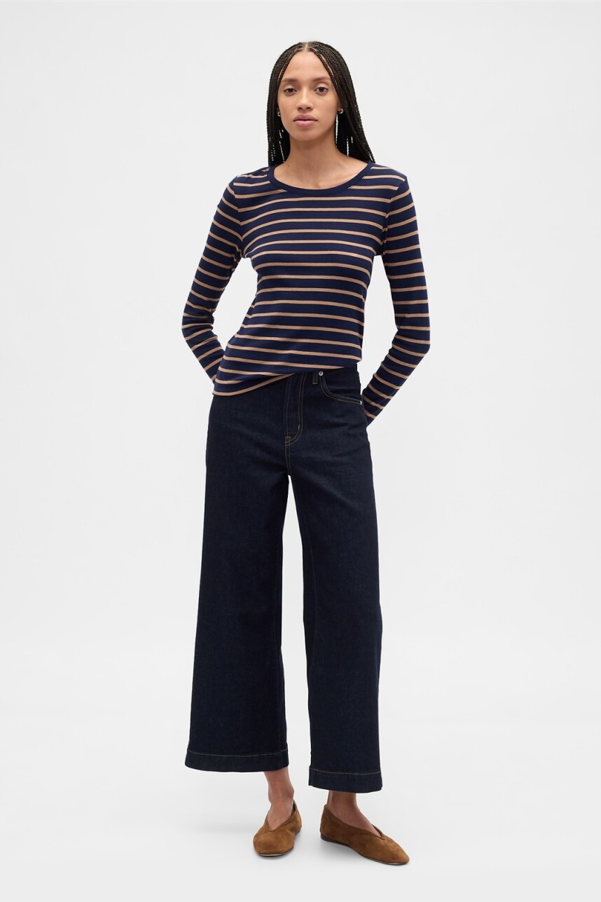 Remera A Rayas Mujer Navy Stripe