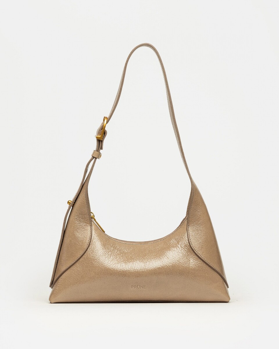 Cartera al hombro Windsor en cuero arrugado - Taupe 