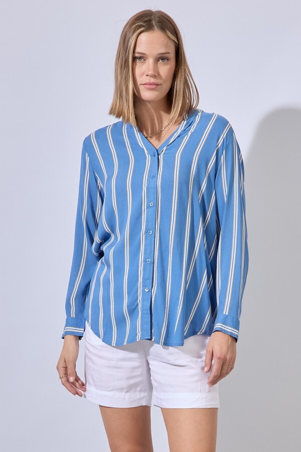 Camisa Lineas AZUL/MULTI