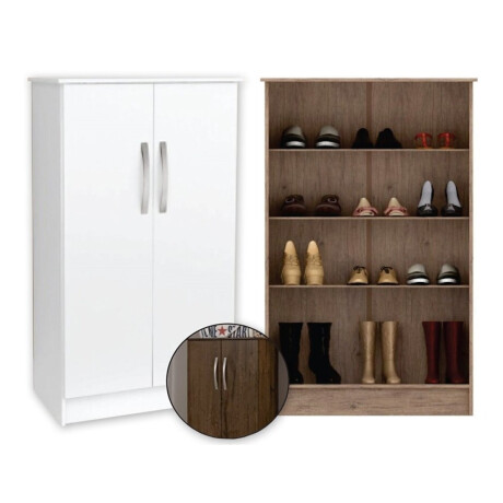 ZAPATERA 2 PUERTAS ORGANIZADOR CON ESTANTES INTERNOS BLANCO