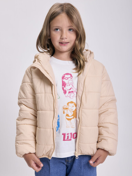 Campera capitoneada Beige