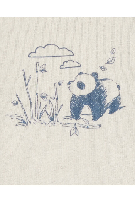 Set tres piezas de algodón, pantalón y dos bodies, diseño panda Sin color