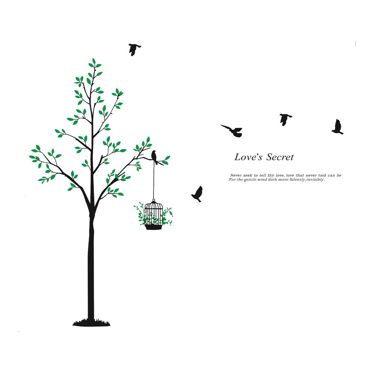 Vinilo Adhesivo Árbol Genealógico Portarretratos Para Pared - Variante Jaula Verde 