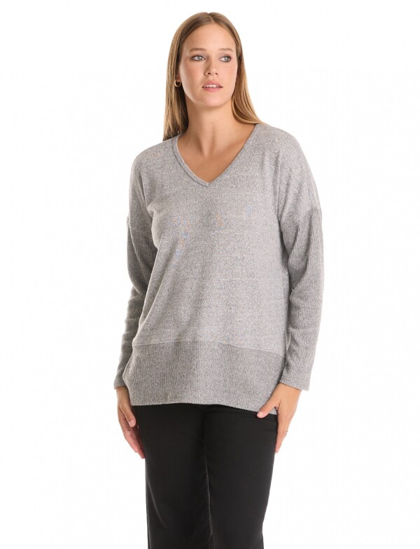 Buzo Soft Escote V GRIS