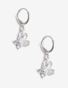 Aros Argollas Cubic zirconia Aros Argolla Mariposa Cubic Zirconia - Plateado