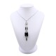 Colgante oro 18k blanco con brillantes y onix. Colgante oro 18k blanco con brillantes y onix.