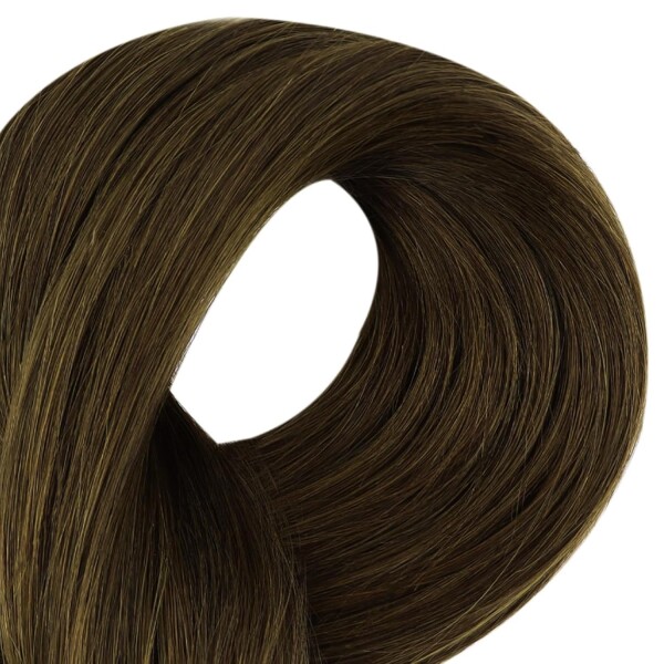 Extensiones Adhesivas Cabello Pelo Natural 20ud 60cm Largo Color Variante Castaño