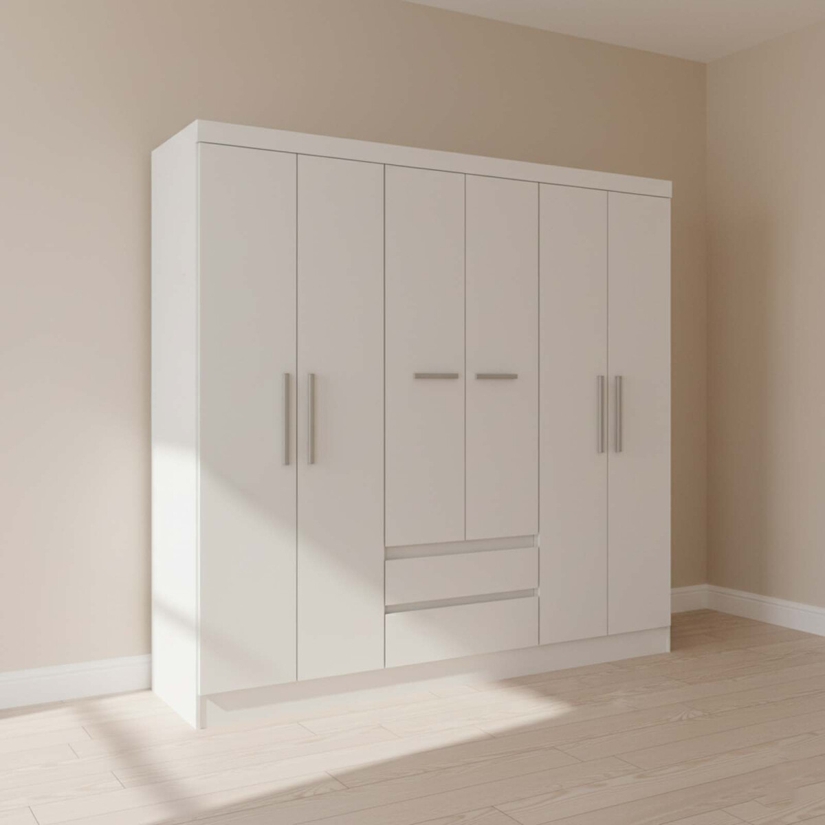 PLACARD ROPERO - 6 PUERTAS MDP BLANCO 0600R VIENA 