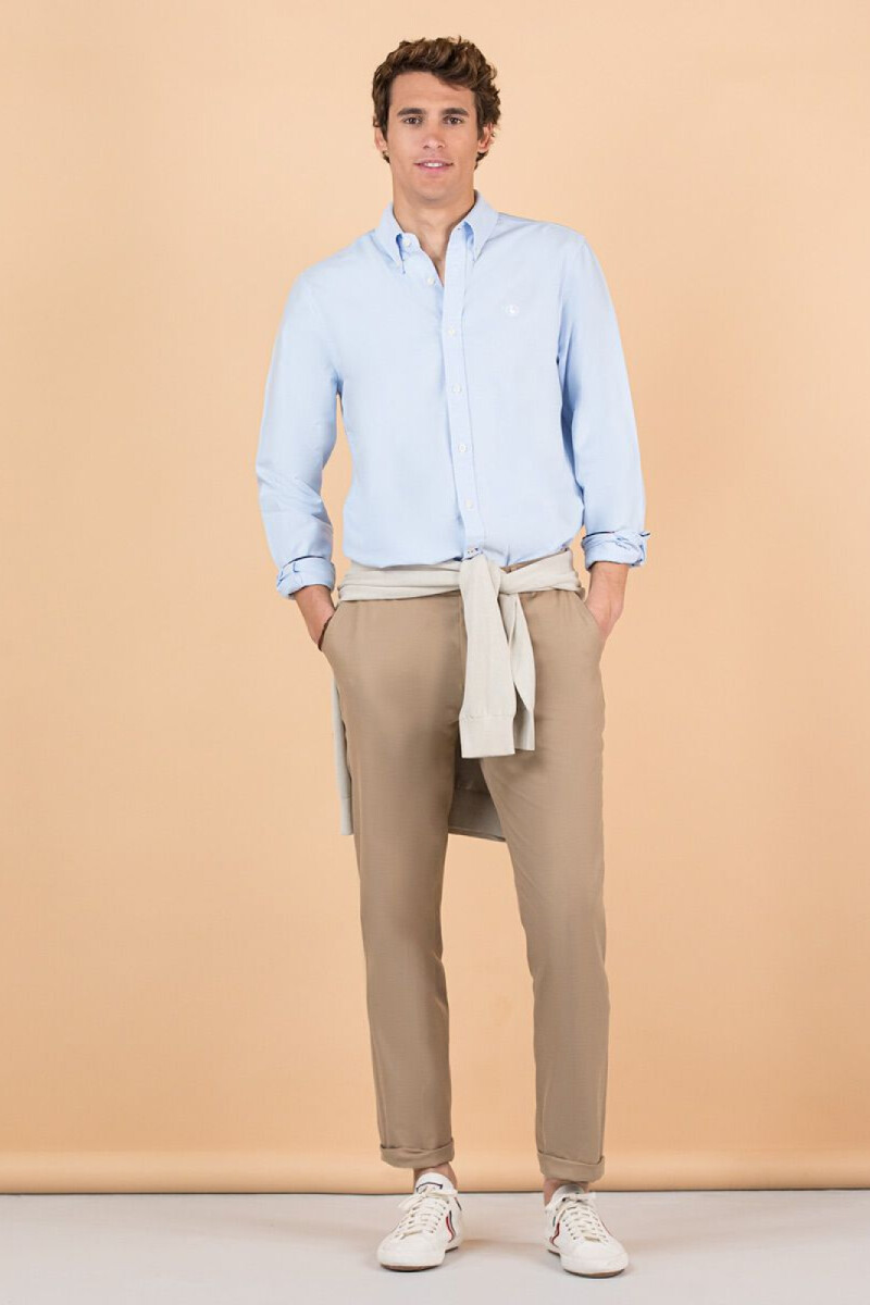 Camisa Oxford Celeste