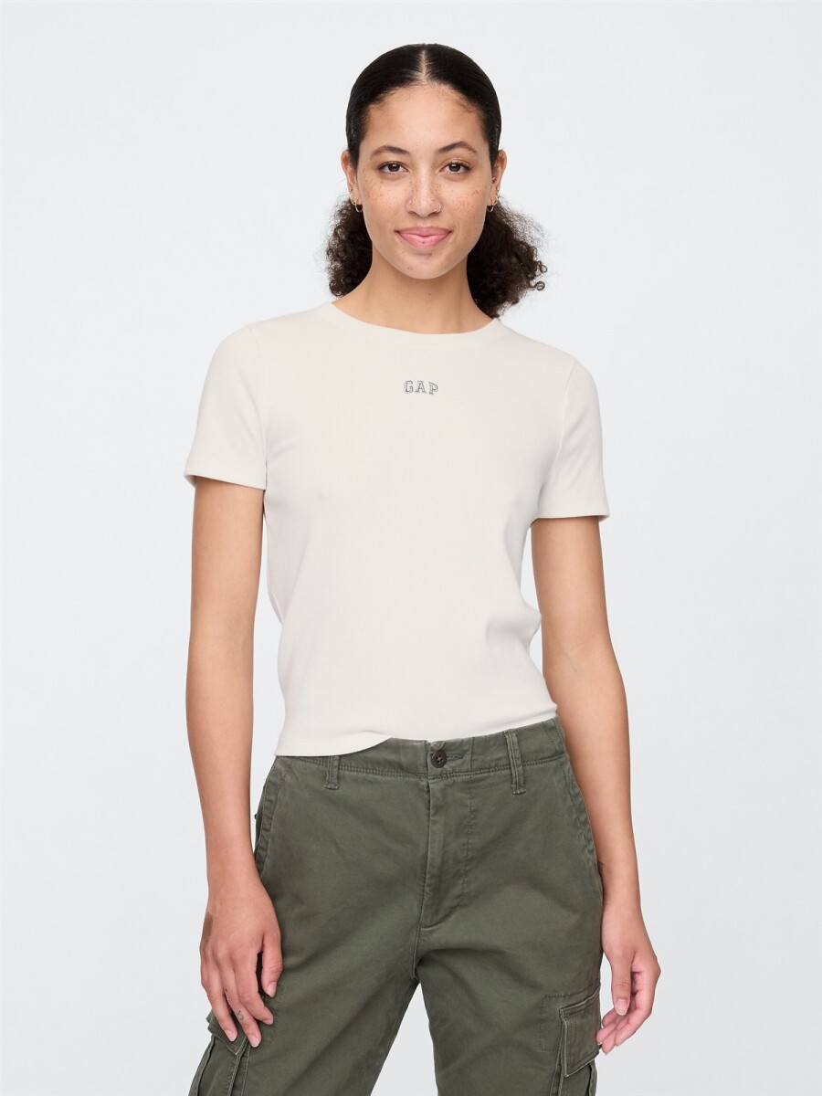 Remera Rib Mujer - New Off White 