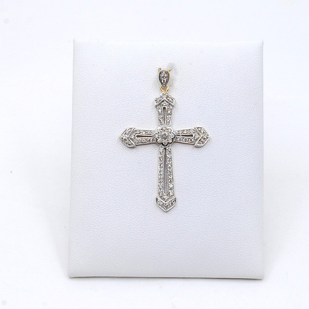 Cruz Oro Blanco 18K Y Brillantes Cruz Oro Blanco 18K Y Brillantes