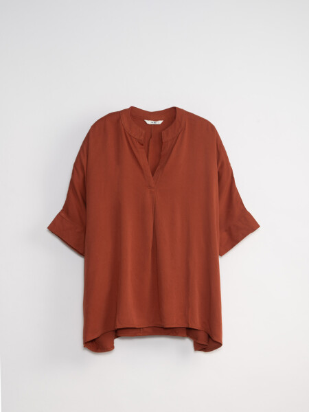 Blusa escote en v Terracota